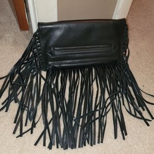Leather Carli Convertible Sorial Clutch Fringe, New No Tags.